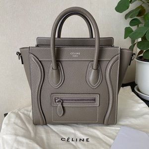 Celine Nano Luggage in Grey